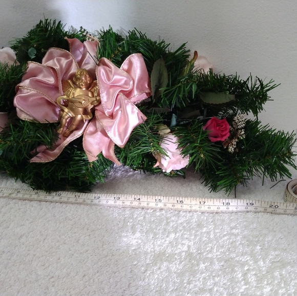 Decorative Rose Floral Angel Hanging Wreath Centerpiece - Picture 8 of 11